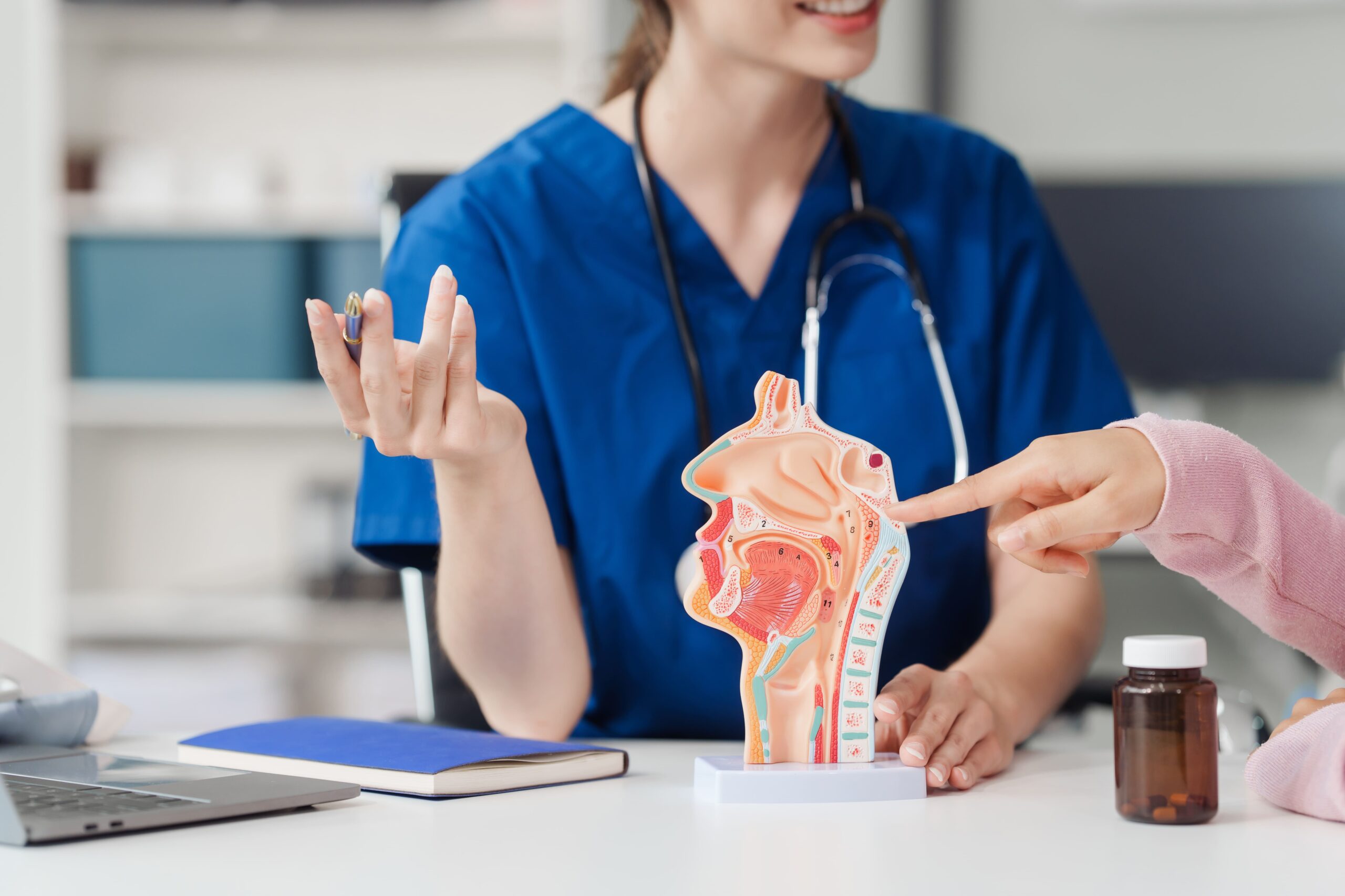 Image caucasian female doctor explain to asian female pa 2025 02 16 05 36 09 utc